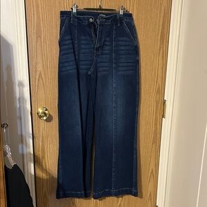 Elegant Dark Blue Flare Jeans